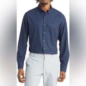 Mizzen+Main Navy Blue Casual Button Down Shirt